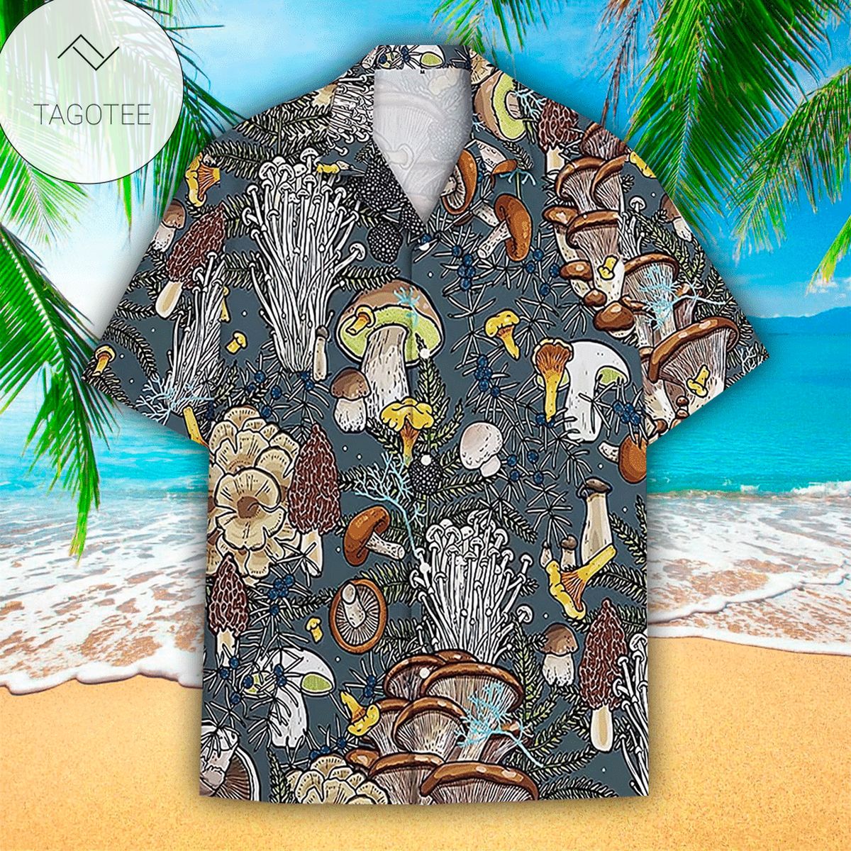 Mushroom Colorful Pattern Hawaiian Shirt