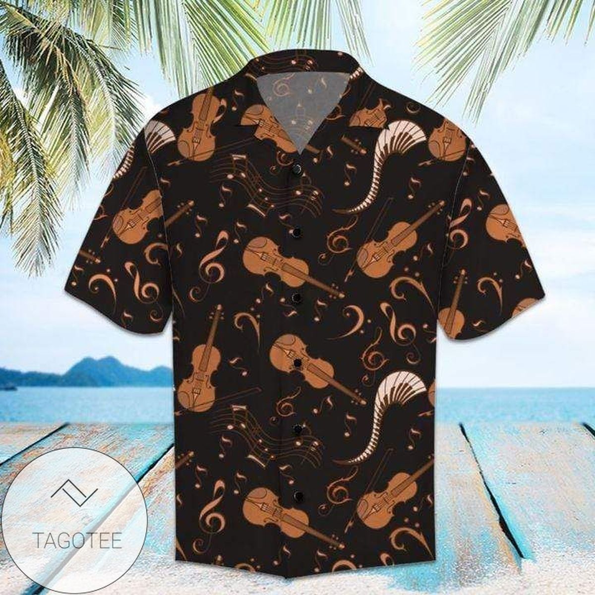 Music Note Where Words Fail Music Speaks Graphic Print Short Sleeve Hawaiian Casual Shirt