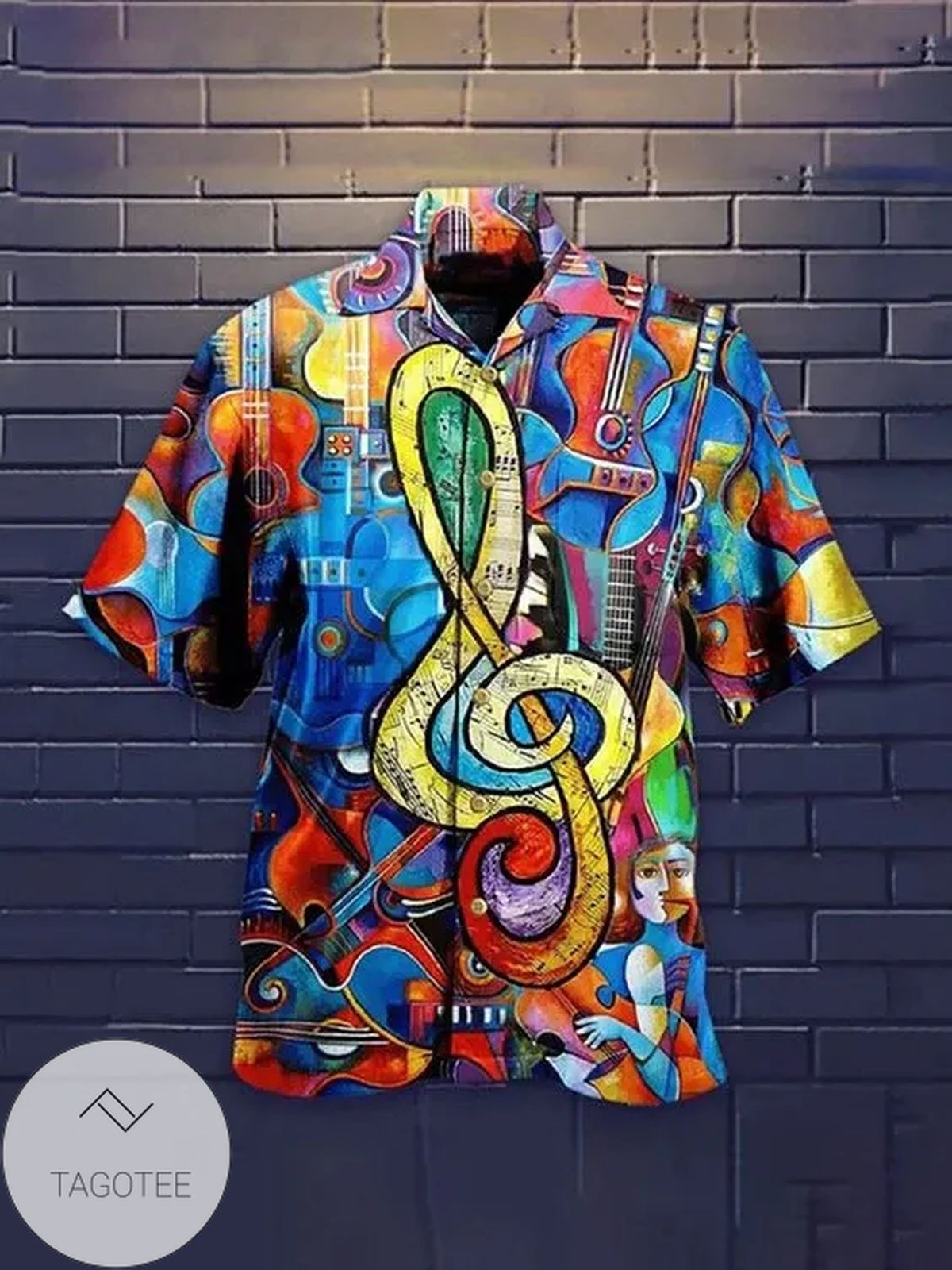 Musical Instrument Gallery 3d Hawaiian Shirt For Men With Vibrant Colors And Textures