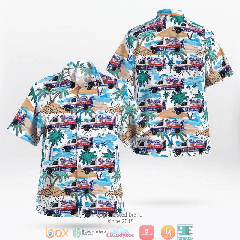 Muskoka EMS 5109 Ford E350 Demers Paramedic Ambulance Hawaiian Shirt