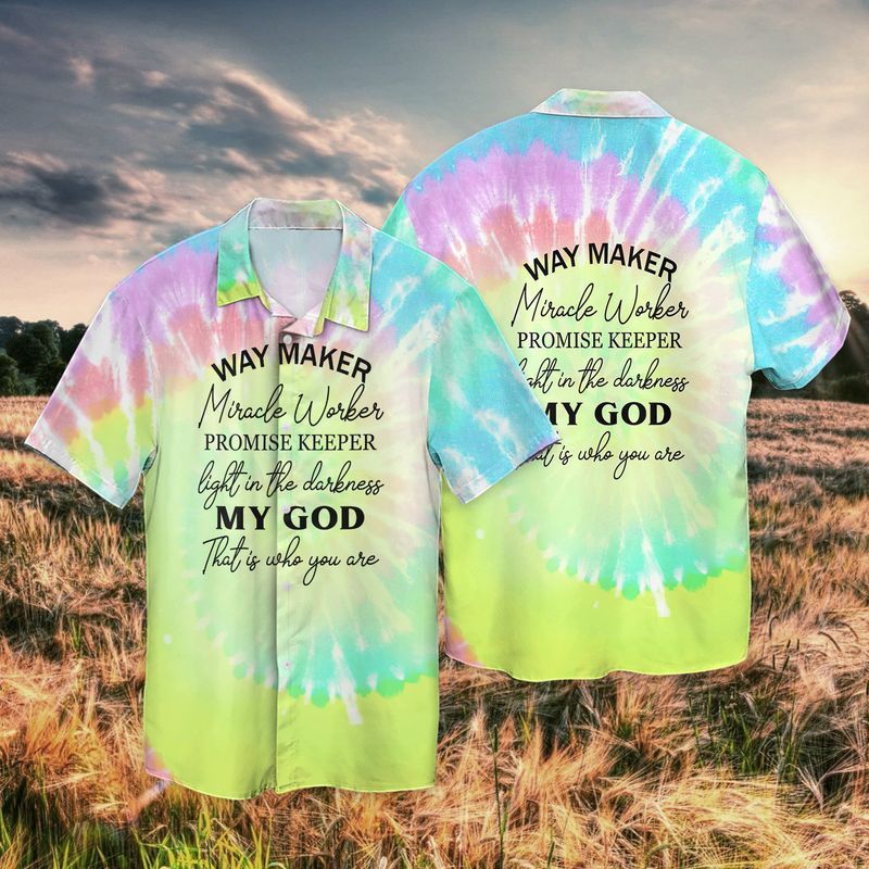 My God Not Dead Way Maker Miracle Worker Promise Keeper Light In The Darkness my God Graphic Print Short Sleeve Hawaiian Casual Shirt