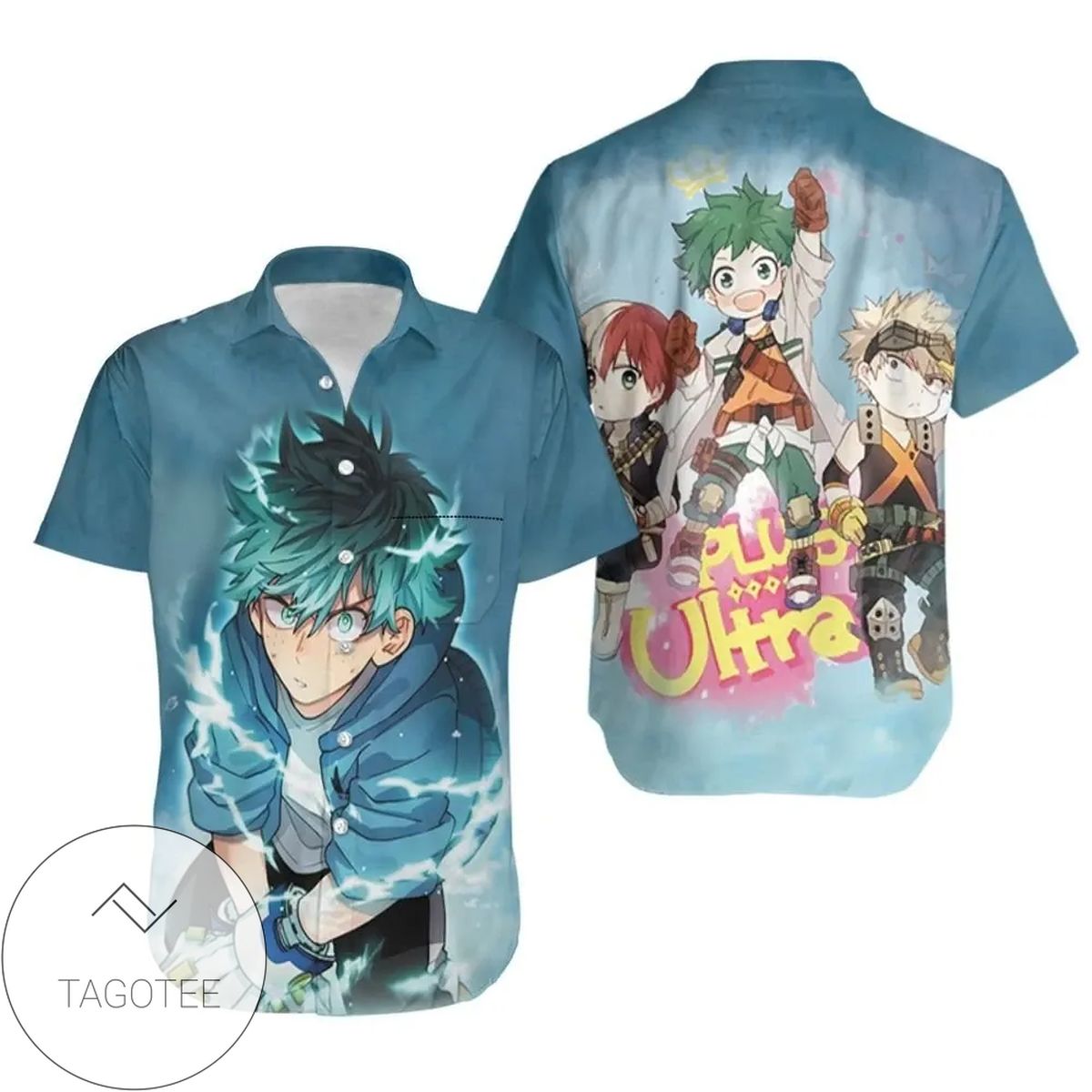 My Hero Academia Hawaiian Shirt Midoriya Izuku Faces Black Pink Hawaii Aloha Shirt