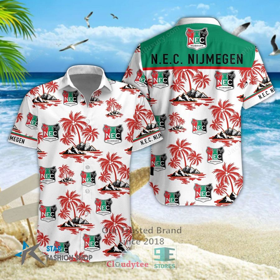 N.E.C. Nijmegen green Hawaiian Shirt, Short