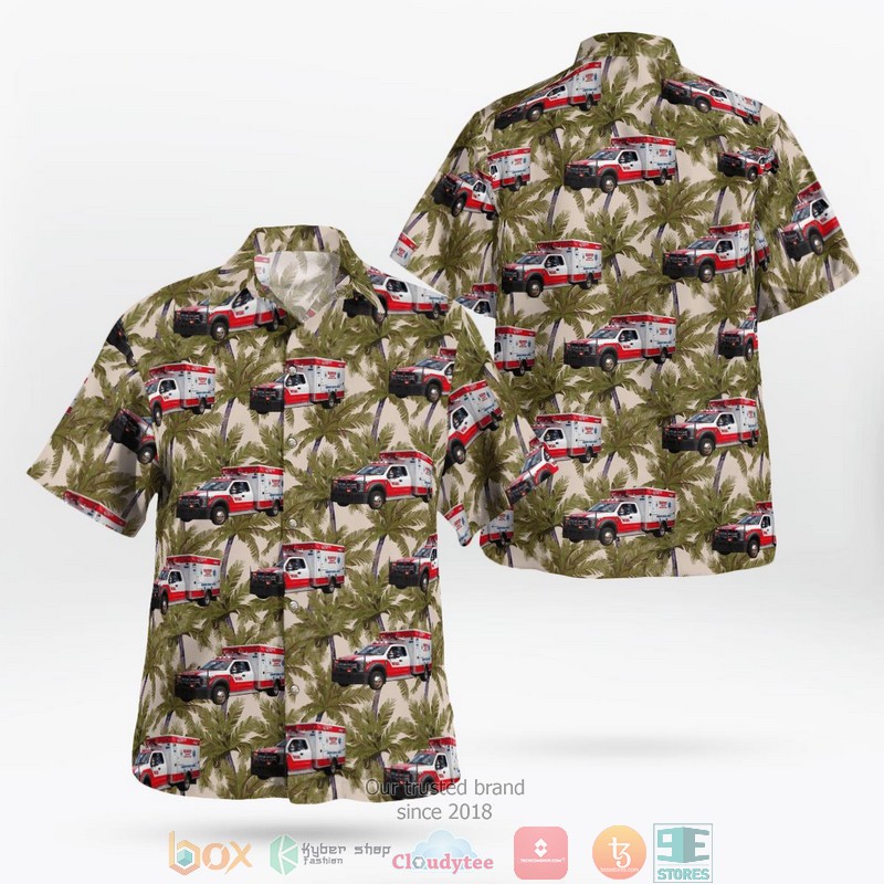 Nanuet New York Nanuet EMS Ford Interceptor Fly Car Hawaiian Shirt