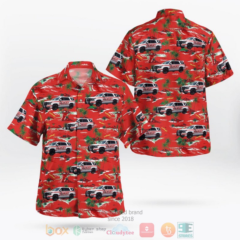 Nanuet New York Nanuet EMS Ford F 450 Type 1 Horton Ambulance Hawaiian Shirt