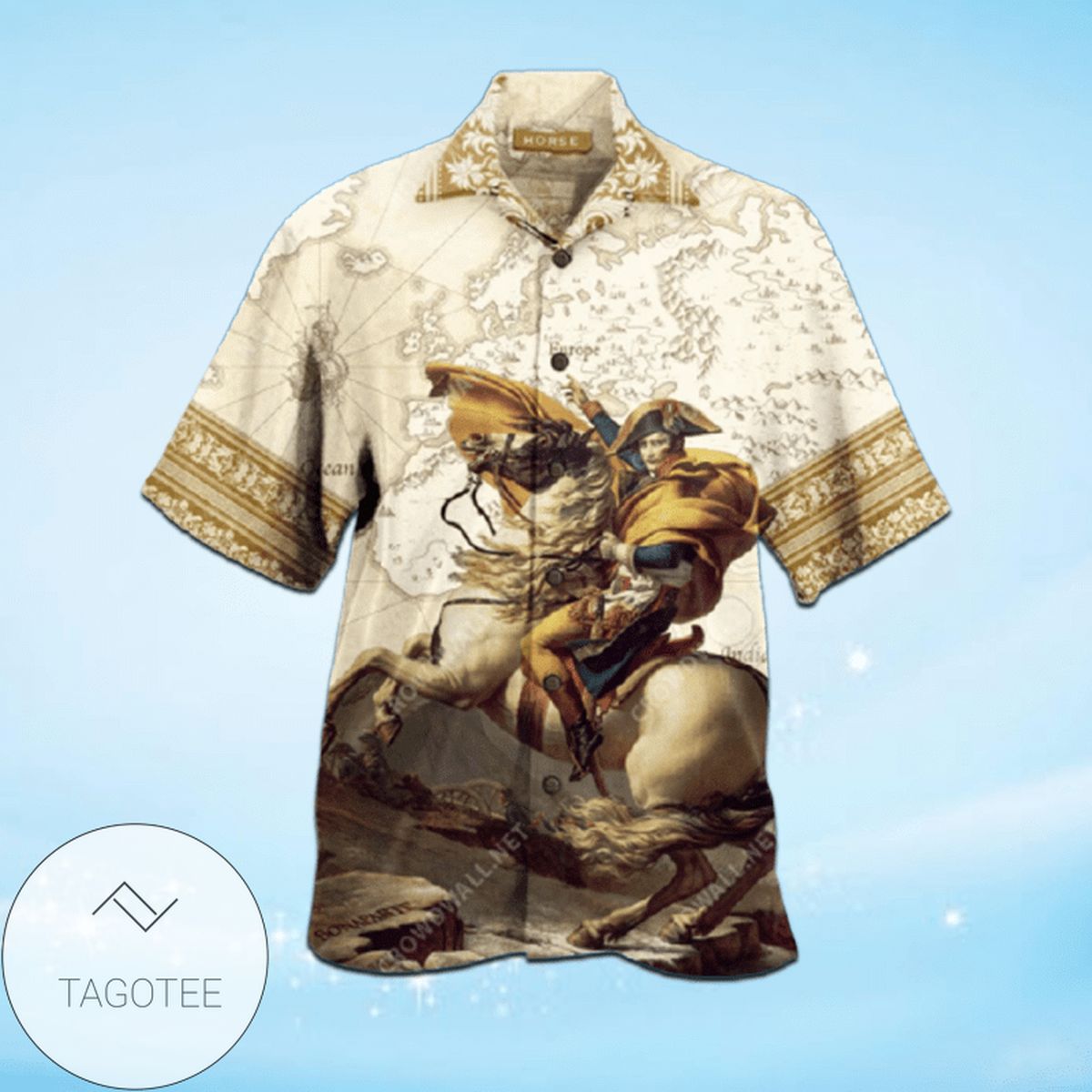 Nana Hawaiian Graphic Print Short Sleeve Hawaiian Casual Shirt