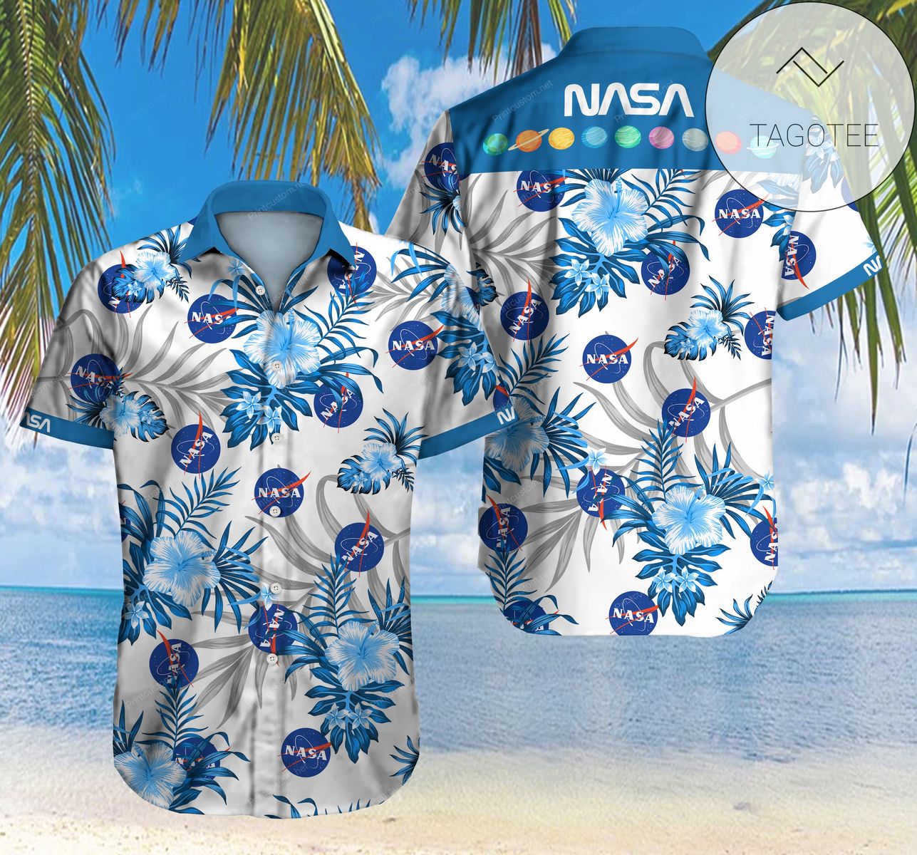 Nasa Hawaiian Shirt Ns Logos Of Apollo Missions Landing On The Moon Hawaii Tshirt Aloha Shirt