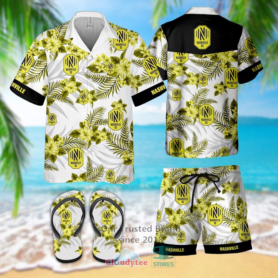 Nashville SC Antigua Kickoff Charcoal Hawaiian Shirt