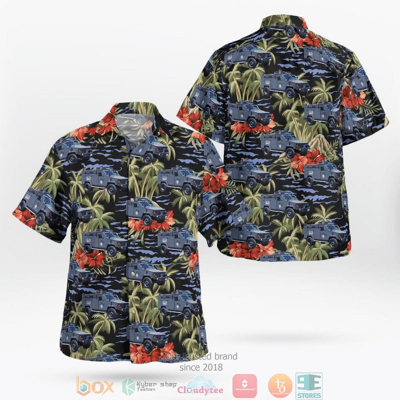 Nassau County New York Nassau County Police Department Bell 407 Hawaiian Shirt