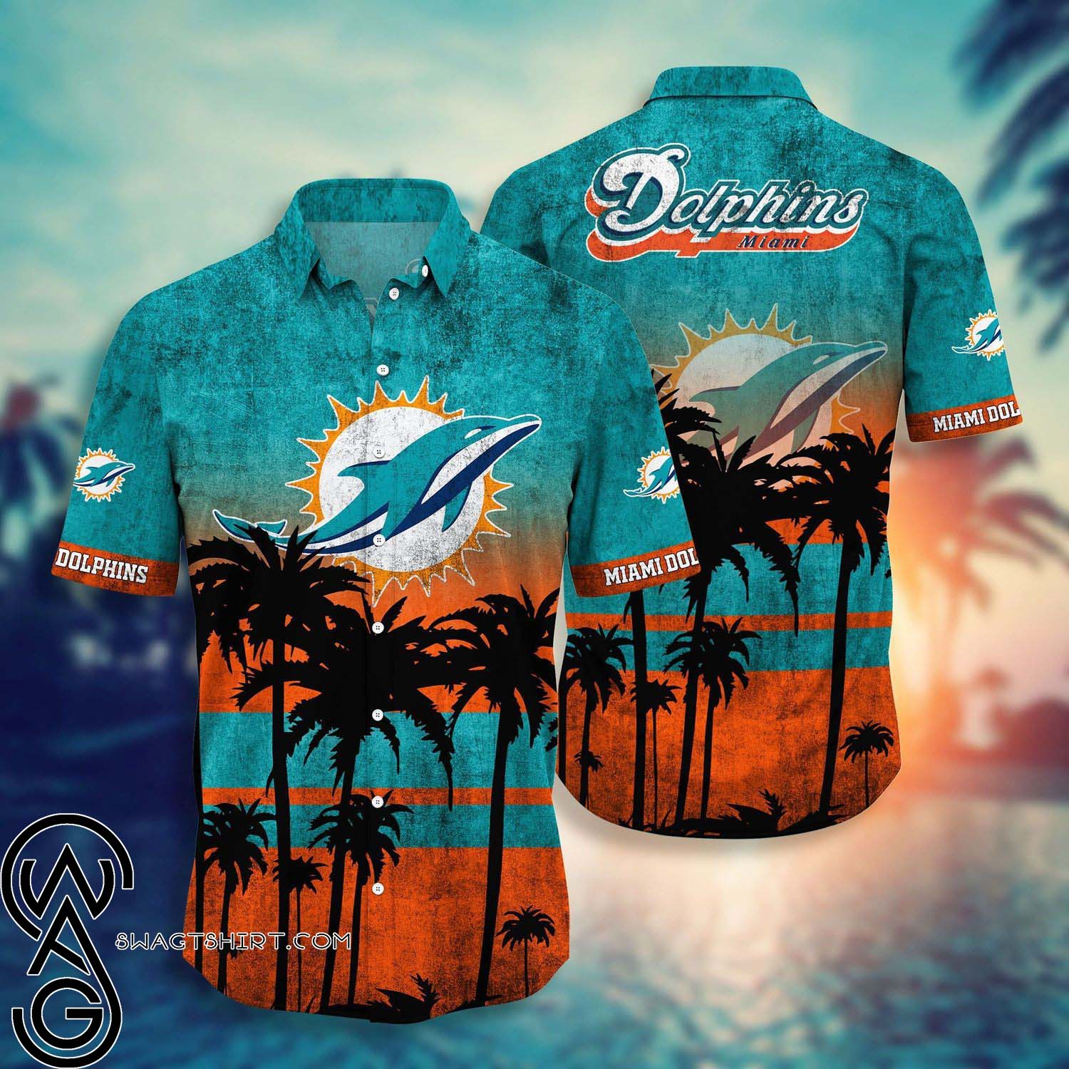 National Football League Miami Dolphins Summer Aloha Hawaiian Shirt