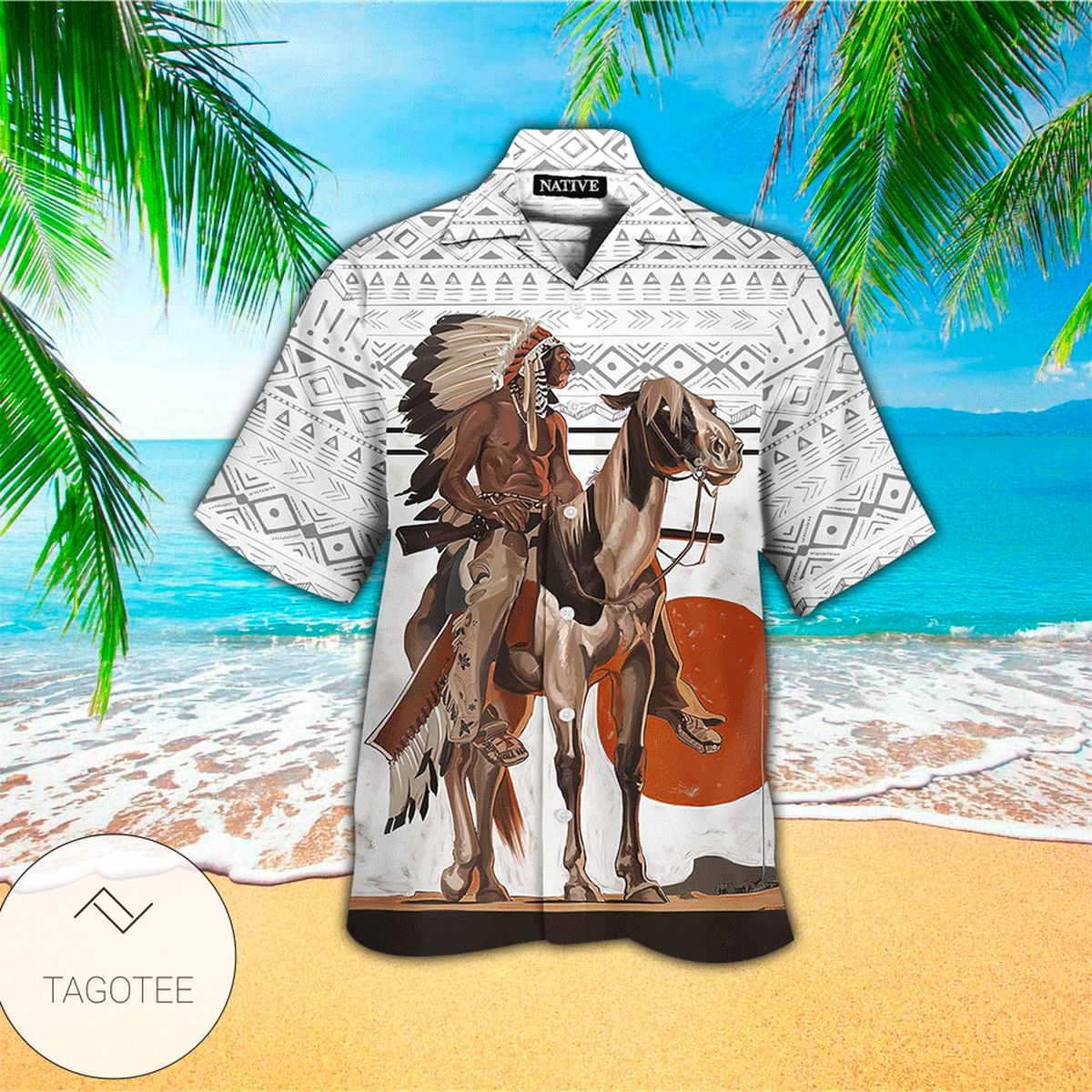 Native American Aloha Hawaii Shirt Native American Chief Leather Hawaiian Shirt