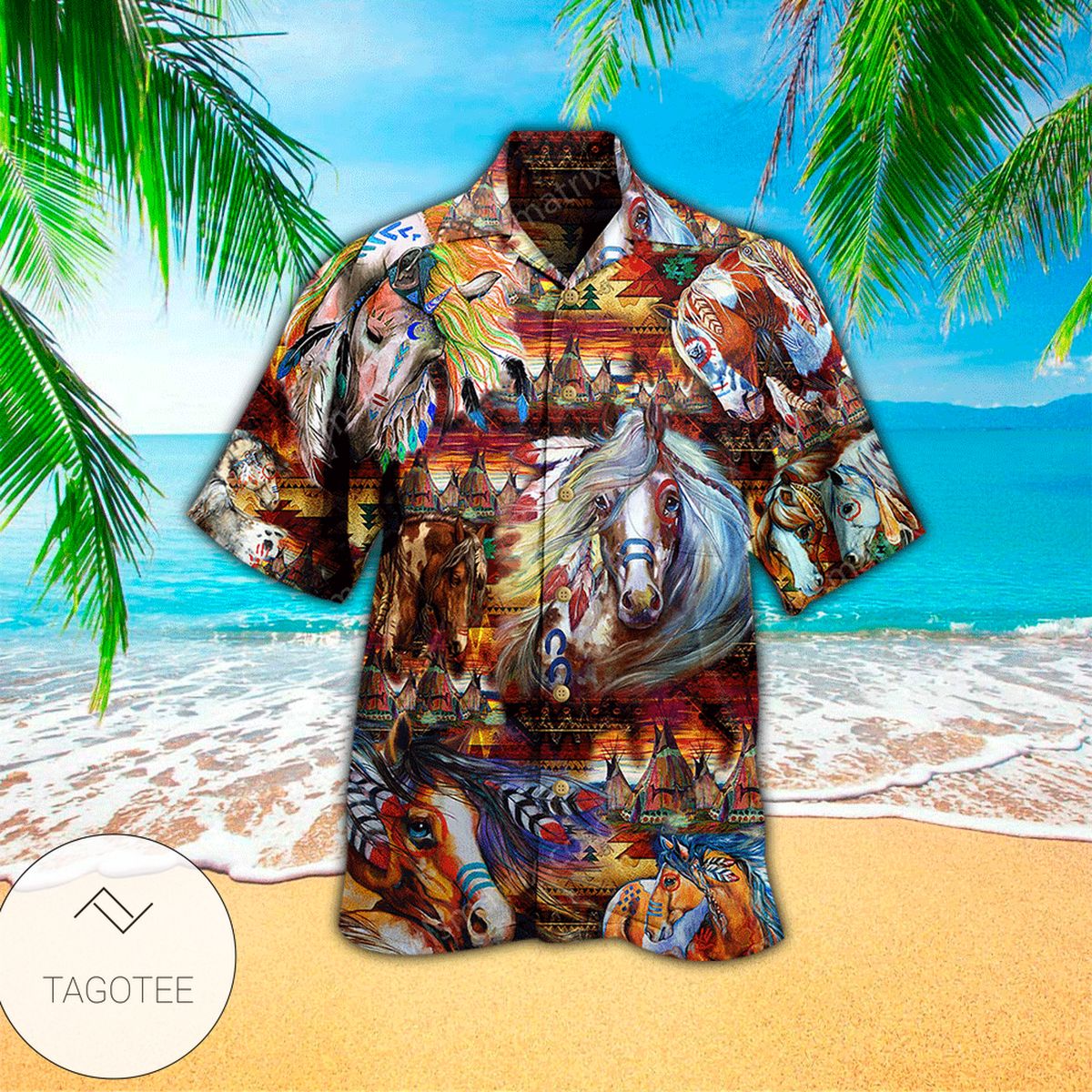 Native American Farmer Proud Tropical Hawaiian Aloha Shirts