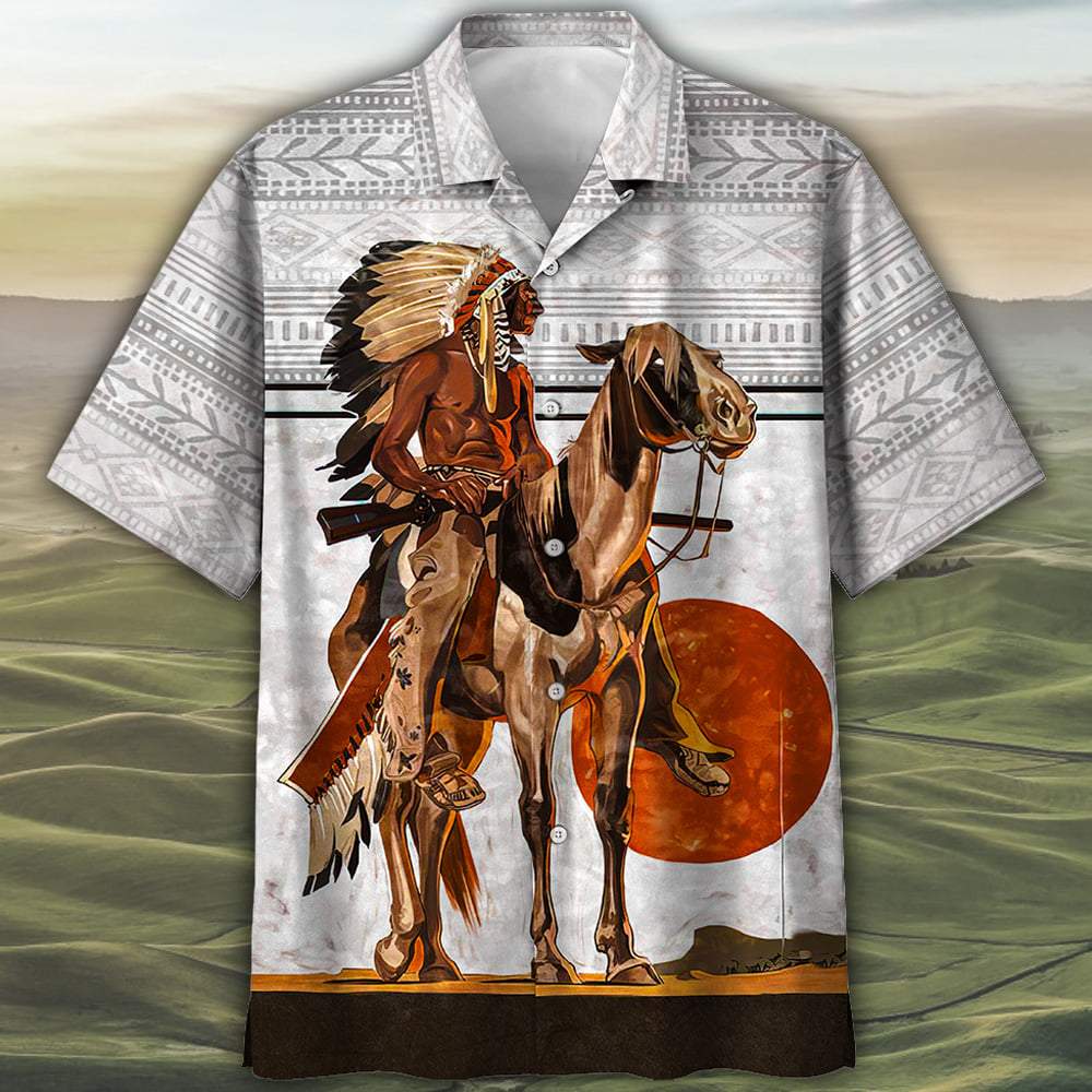 Native American Art Pattern Hawaiian Aloha Shirt For Men Women