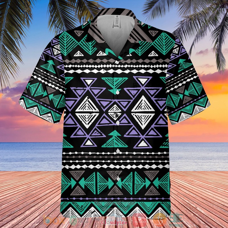 Native American Items Pattern purple Hawaiian shirt