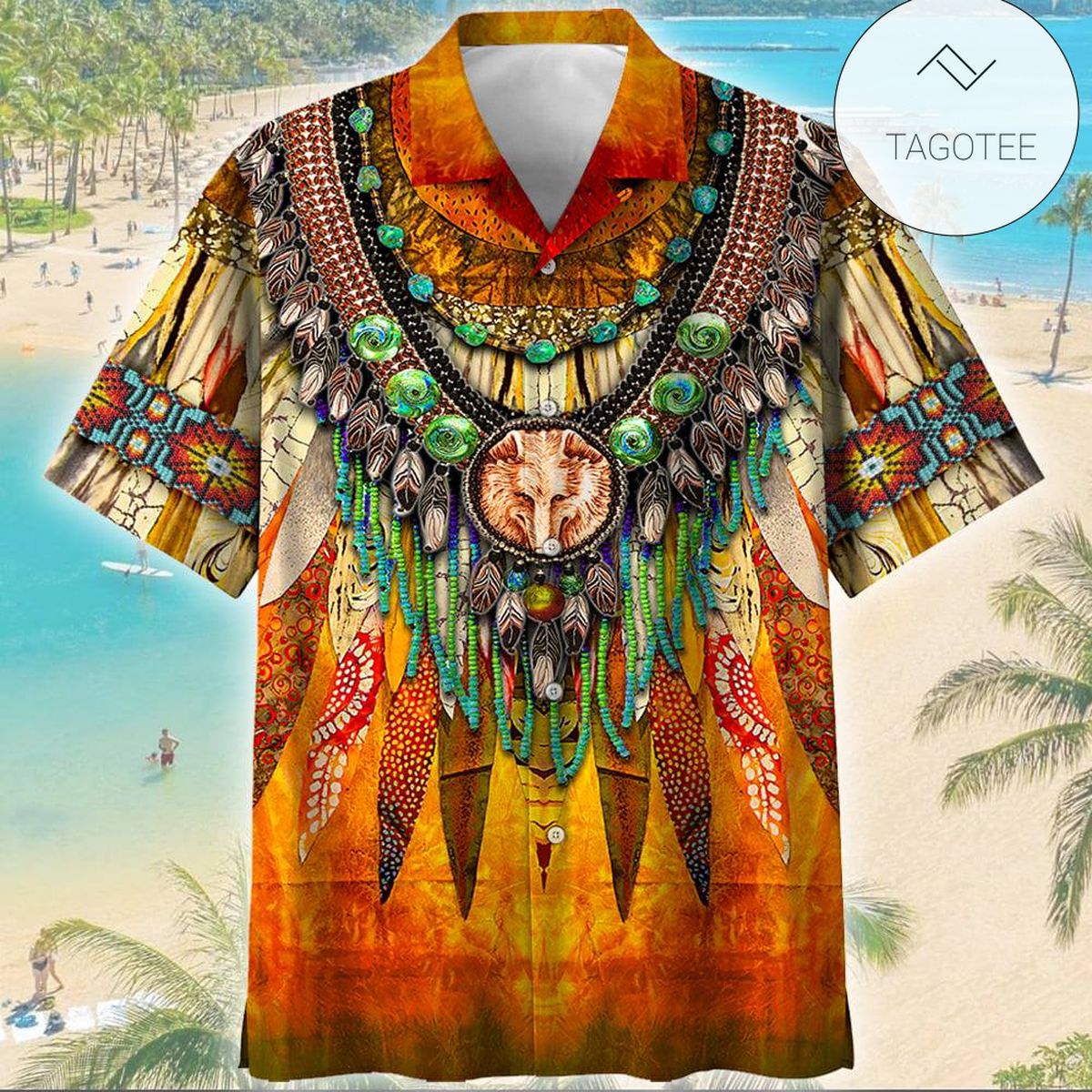 Native American Horse 3D Print Polyester Hawaiian Shirt