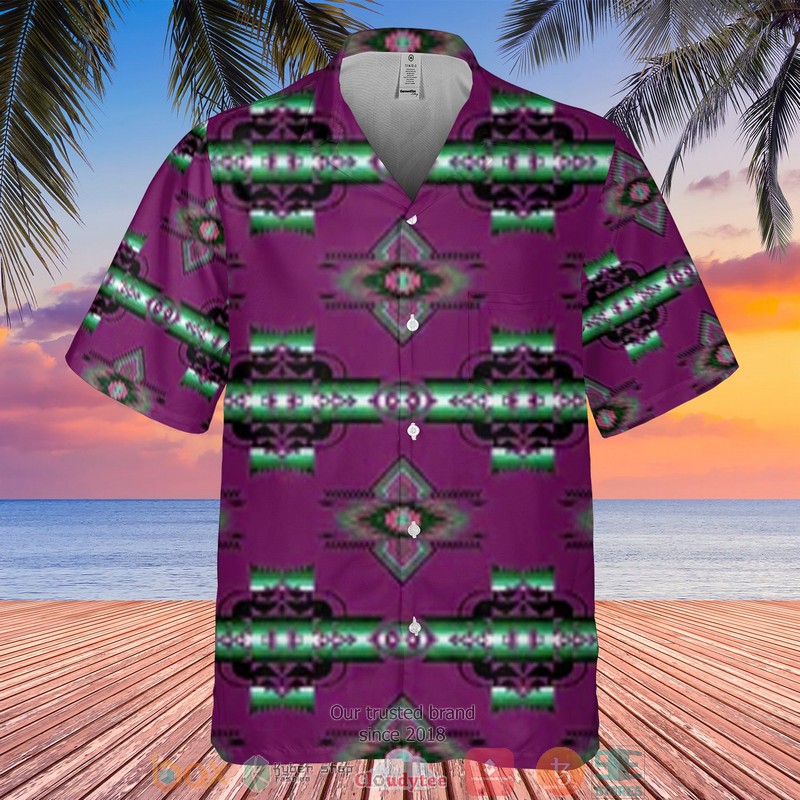 Native Pattern black Hawaiian shirt