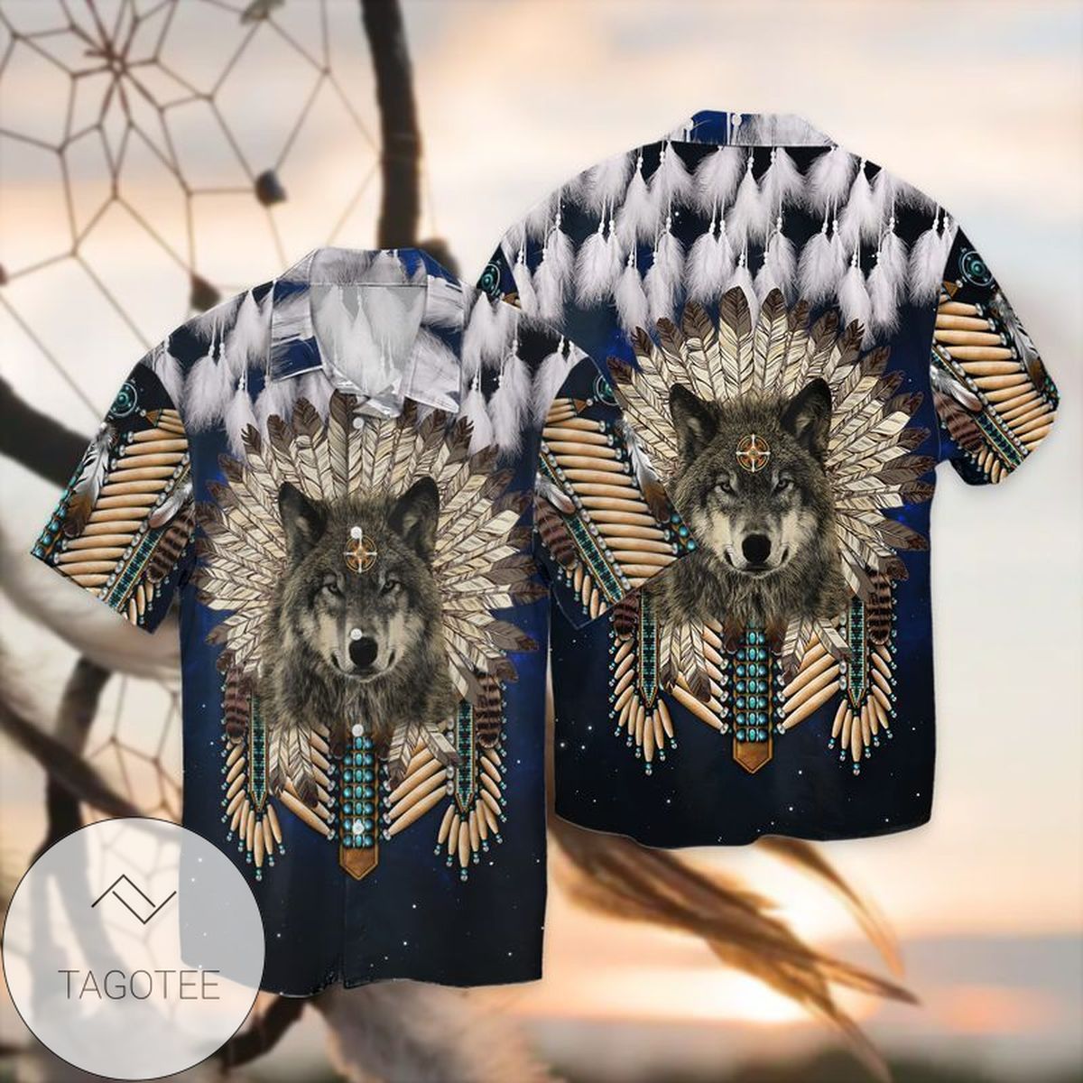 Native American Wolf Hawaiian Shirt