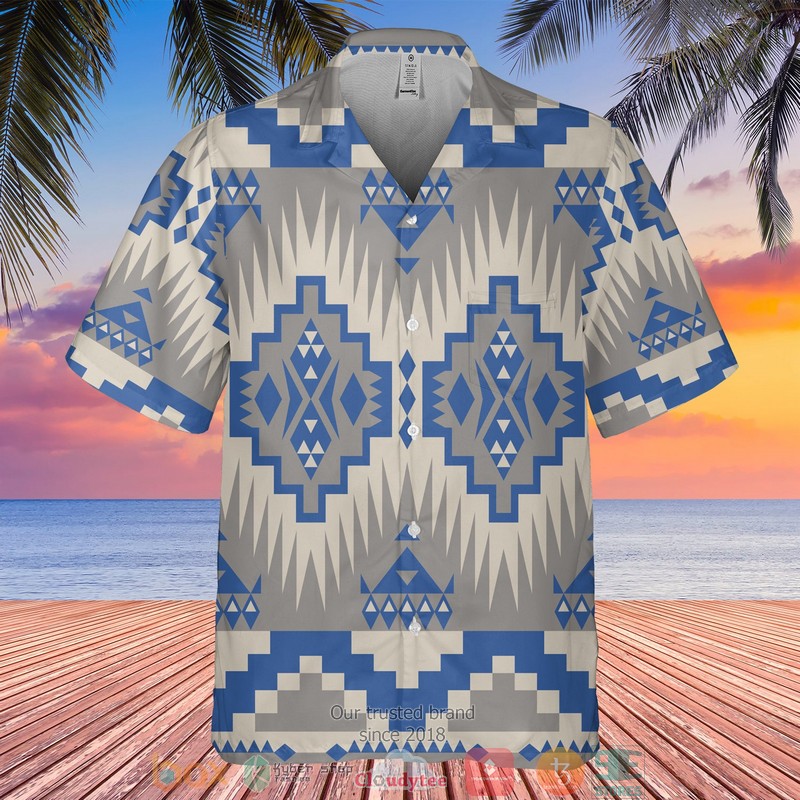 Native Pattern black Hawaiian shirt