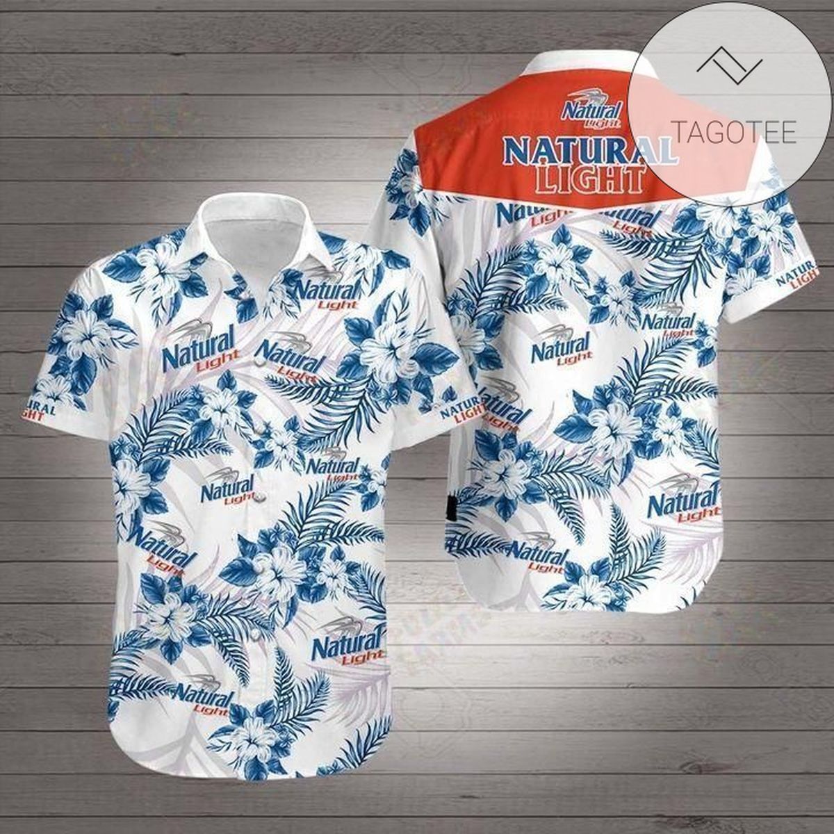 Natural Light Beer Authentic Hawaiian Shirt 2022 White Men Women Beach Wear Short Sleeve Authentic Hawaiian Shirt 2022