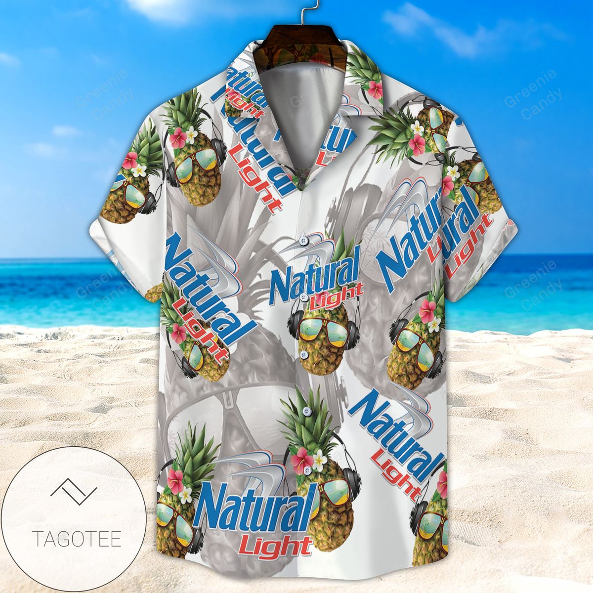 Natural Light Beer All Over Print 3D Summer Short Sleeve Hawaiian Beach Shirt