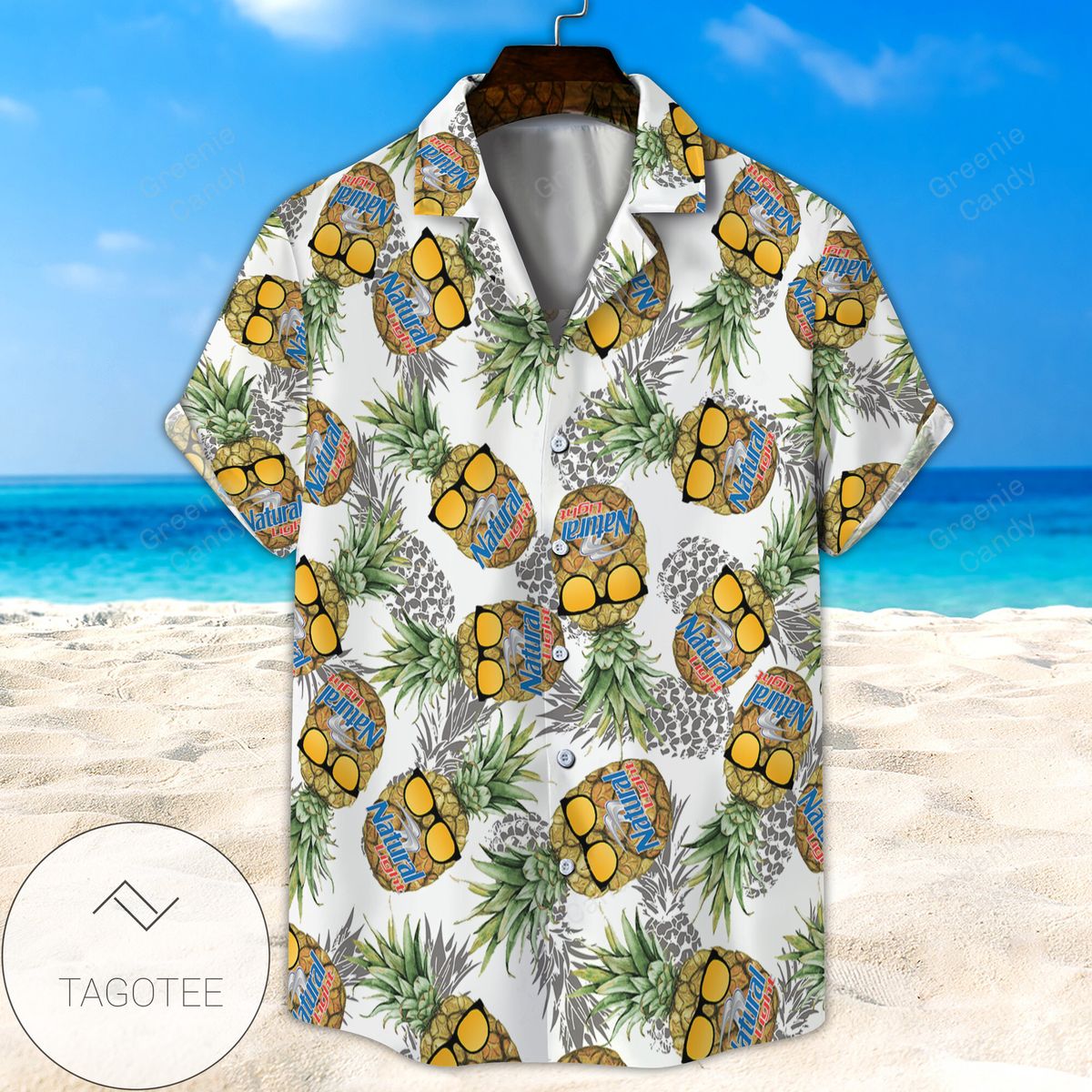 Natural Light Hawaiian Graphic Print Short Sleeve Hawaiian Casual Shirt