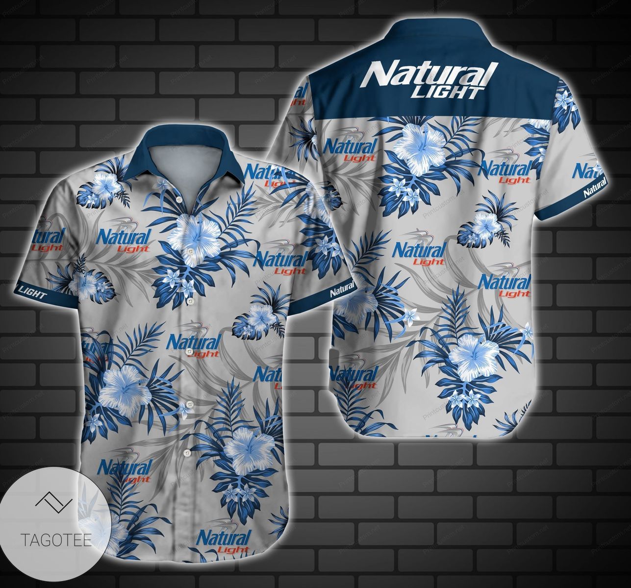 Natural Light Beer Authentic Hawaiian Shirt 2022 White Men Women Beach Wear Short Sleeve Authentic Hawaiian Shirt 2022