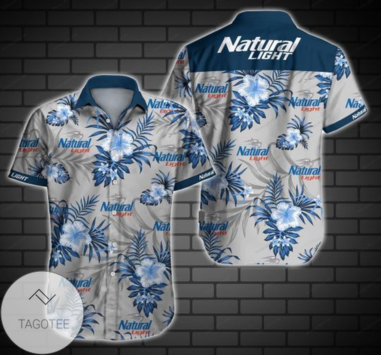 Natural Light Hawaiian Graphic Print Short Sleeve Hawaiian Casual Shirt