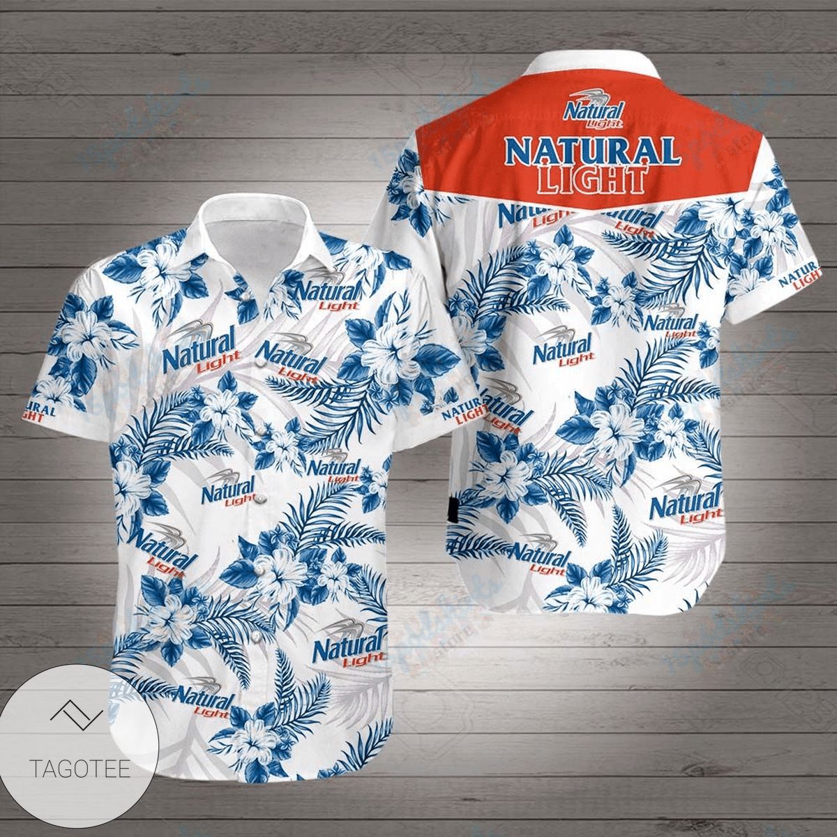 Natural Light Hawaiian Graphic Print Short Sleeve Hawaiian Casual Shirt