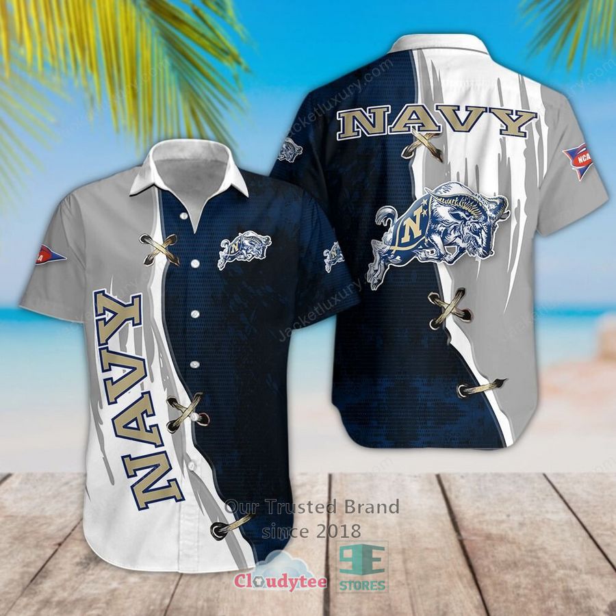 Navy Midshipmen Tommy Bahama Tropic Isles Camp White Hawaiian Shirt