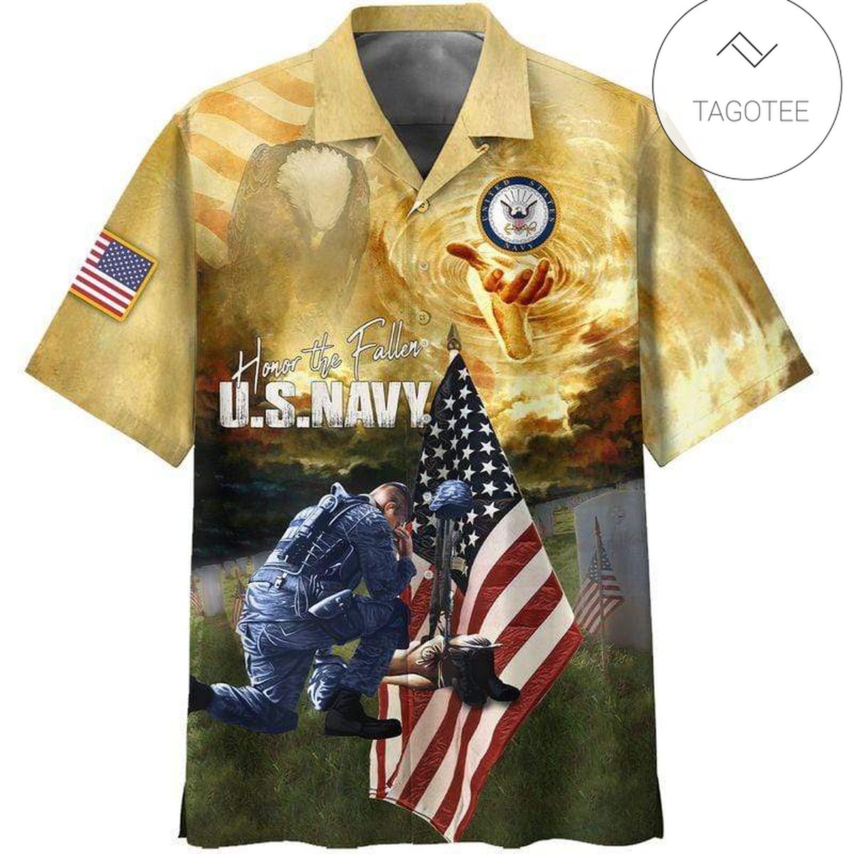 Navy Veteran Eagle Patriot Camo 2022 Authentic Hawaiian Shirts #kv