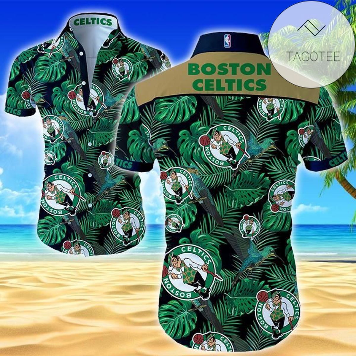 Nba Boston Celtics Authentic Hawaiian Shirt 2022 Summer Button Up Shirt For Men Beach Wear Short Sleeve Authentic Hawaiian Shirt 2022