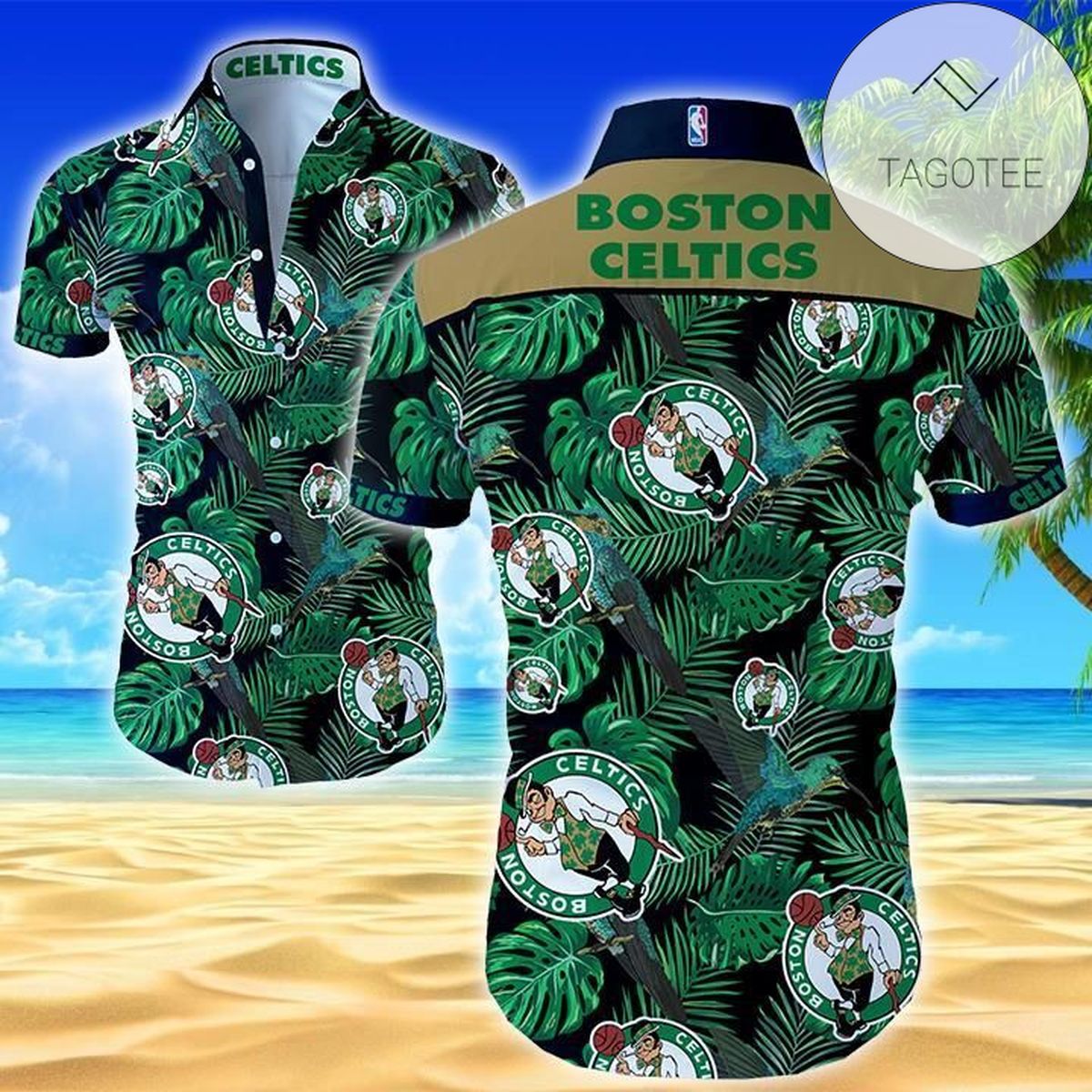 Nba Boston Celtics Authentic Hawaiian Shirt 2022 Summer Button Up Shirt For Men Beach Wear Short Sleeve Authentic Hawaiian Shirt 2022