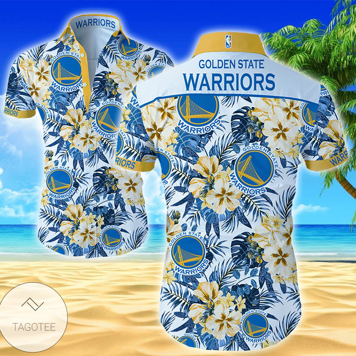 Nba Golden State Warriors Authentic Hawaiian Shirt 2022 Summer Button Up Shirt For Men Beach Wear Short Sleeve Authentic Hawaiian Shirt 2022