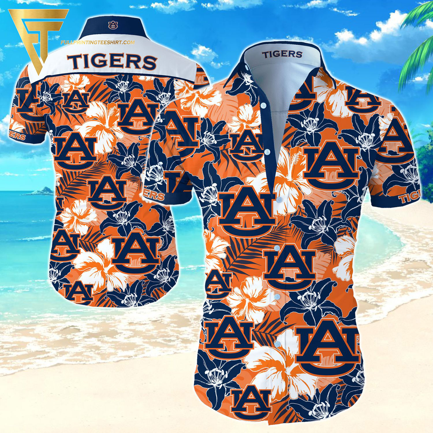 NCAA Auburn Tigers Summer Vacation Hawaiian Shirt