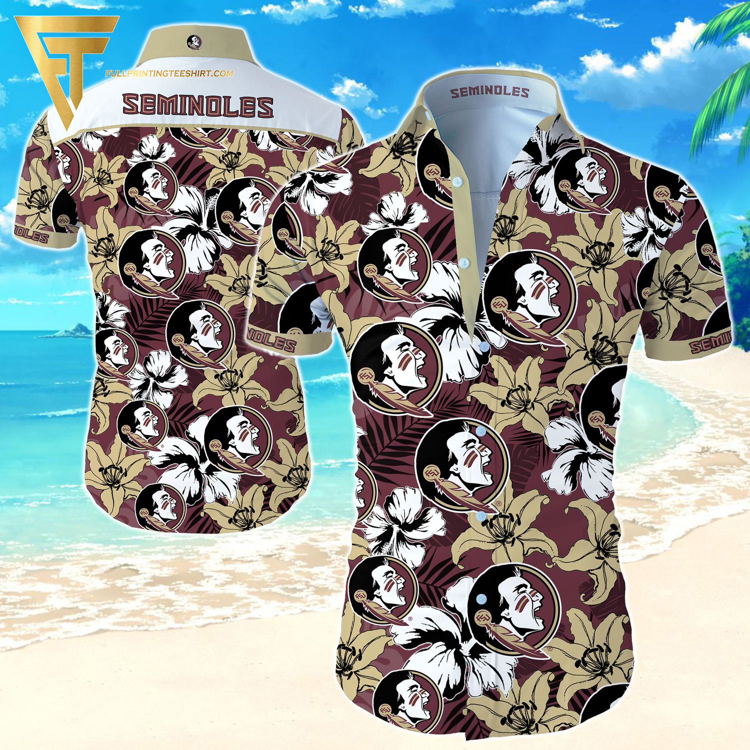 NCAA Florida State Seminoles Summer Vacation Hawaiian Shirt