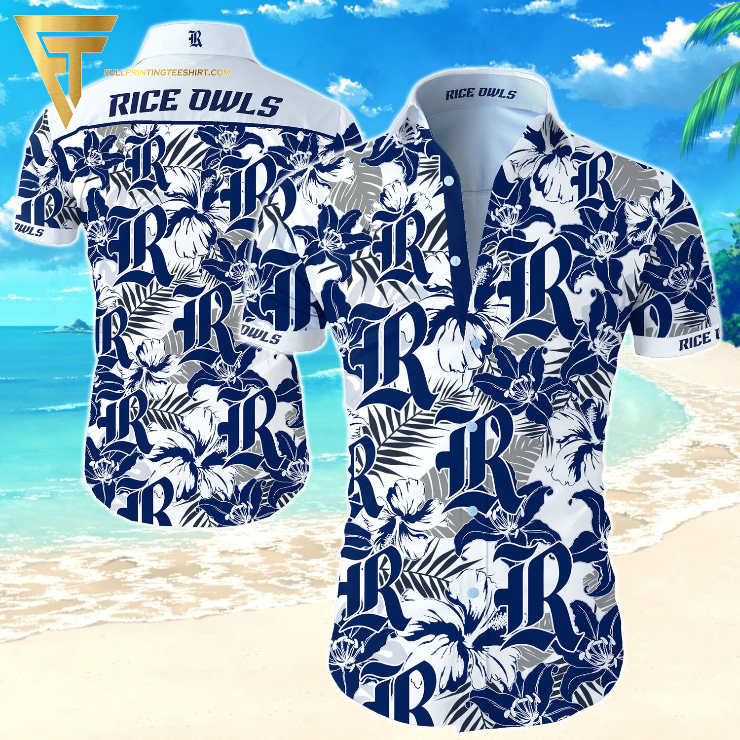 NCAA Rhode Island Rams Sports Floral Summer Hawaiian Shirt