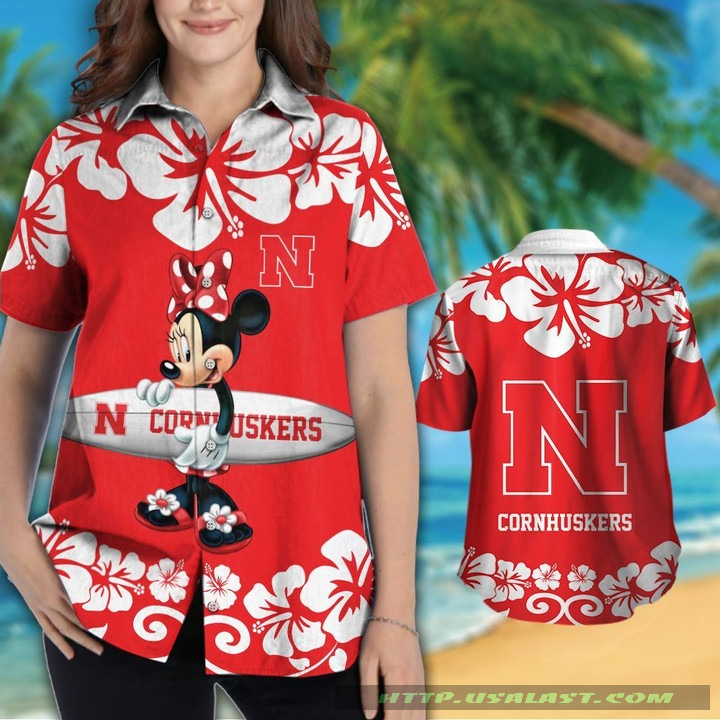 Nebraska Cornhuskers Hibiscus Hawaiian Shirt Beach Short