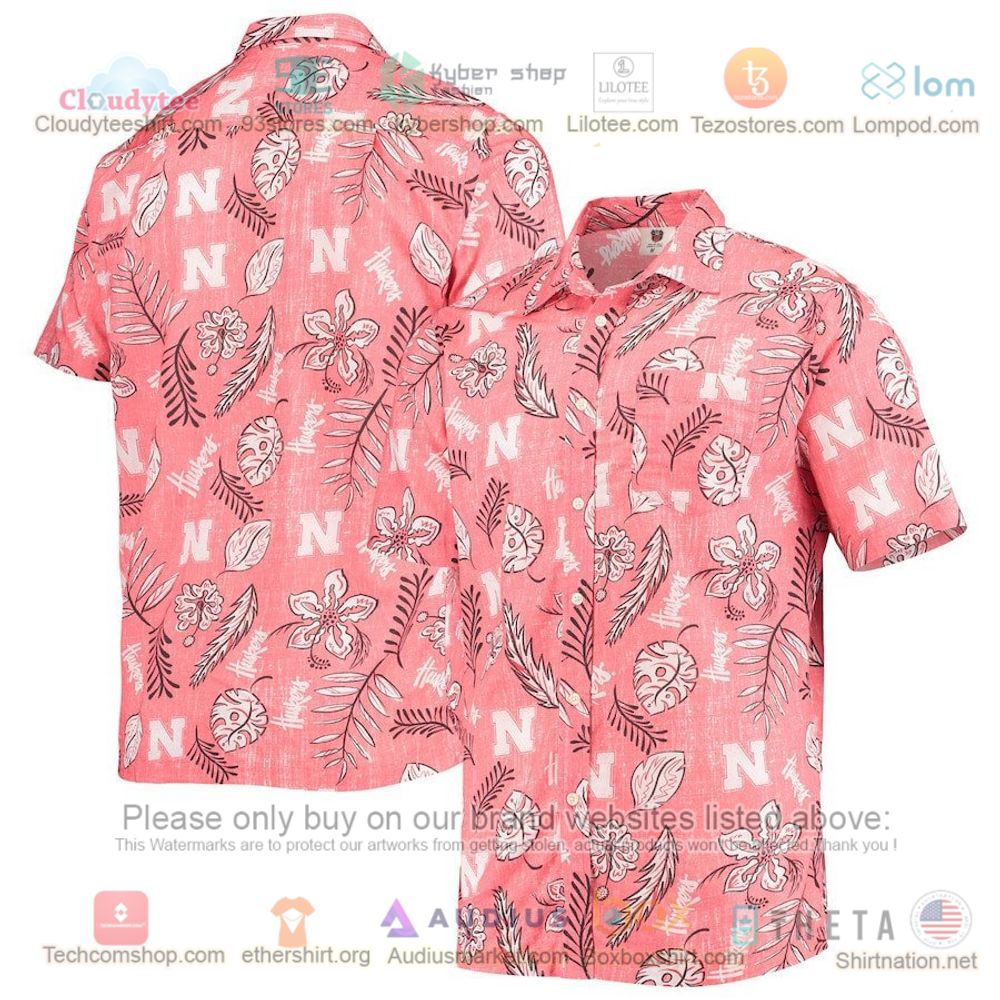 Nebraska Huskers Tommy Bahama Run Like You Stole It Camp White Hawaiian Shirt