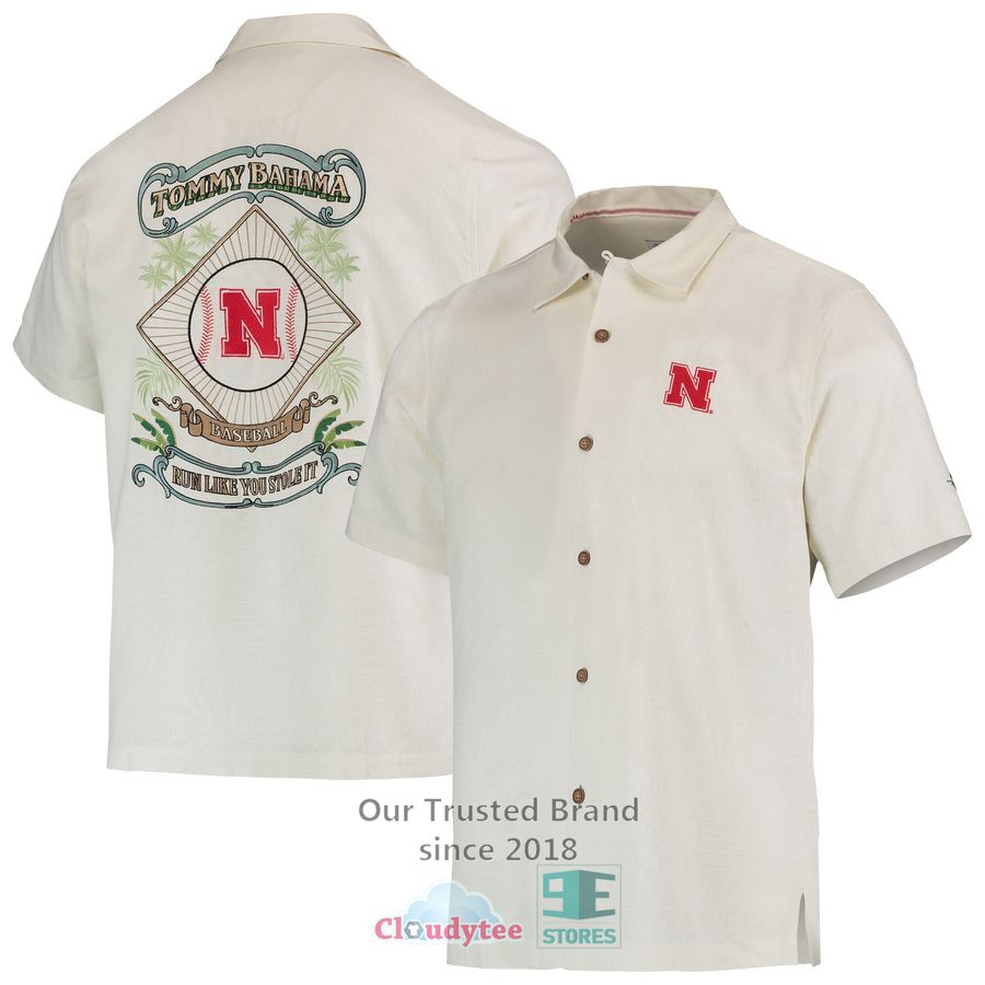 Nebraska Huskers Scarlet Vintage Floral Button-Up Hawaiian Shirt