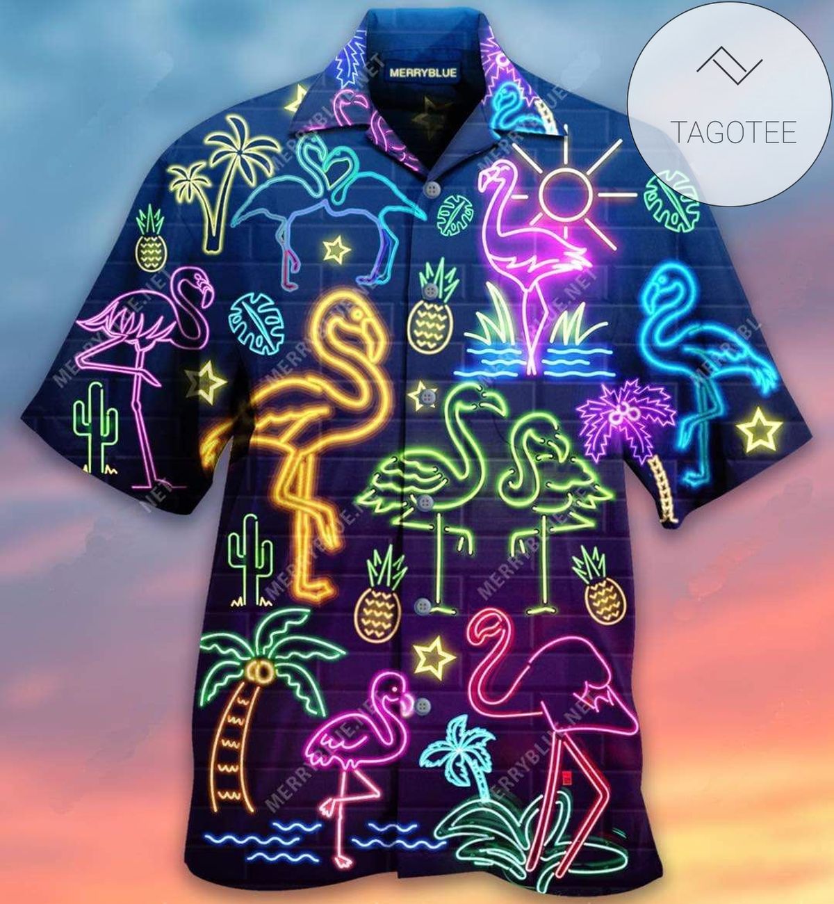 Neon Light Wolf Hawaiian Shirts #va