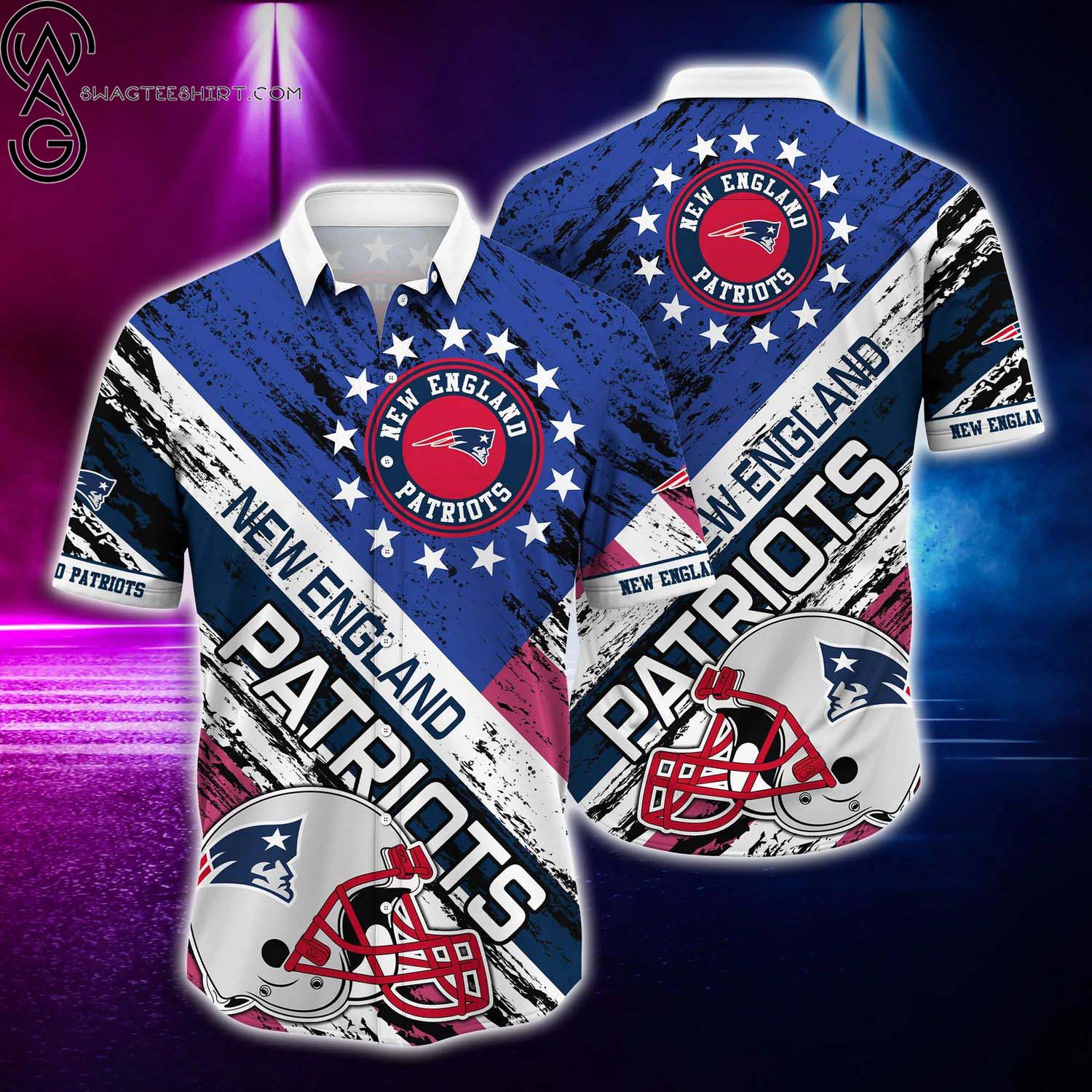 New England Patriots And Rugby Helmet Summer Aloha Hawaiian Shirt