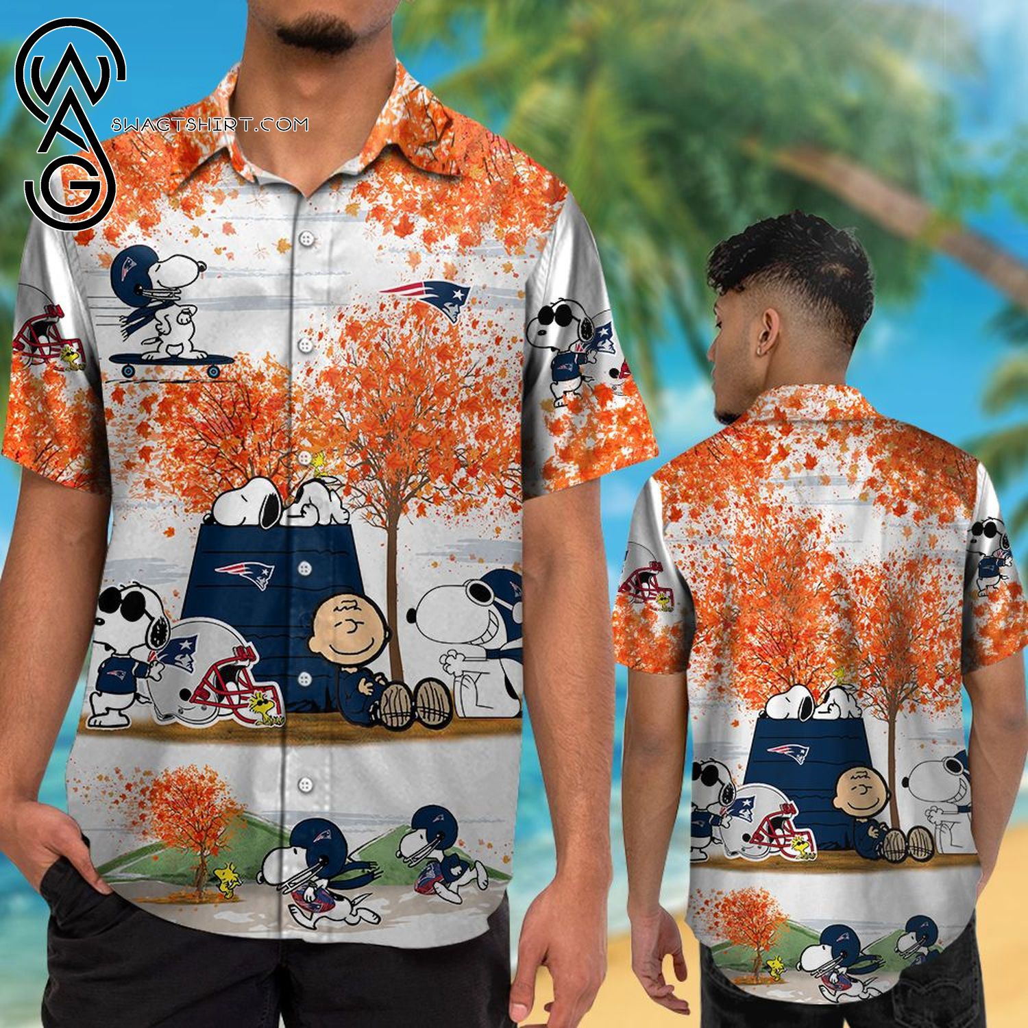 New England Patriots And Snoopy Summer Vacation Hawaiian Shirt