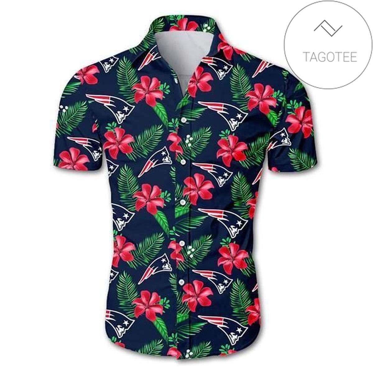 New England Patriots Authentic Hawaiian Shirt 2022 Floral Button Up Slim Fit Body