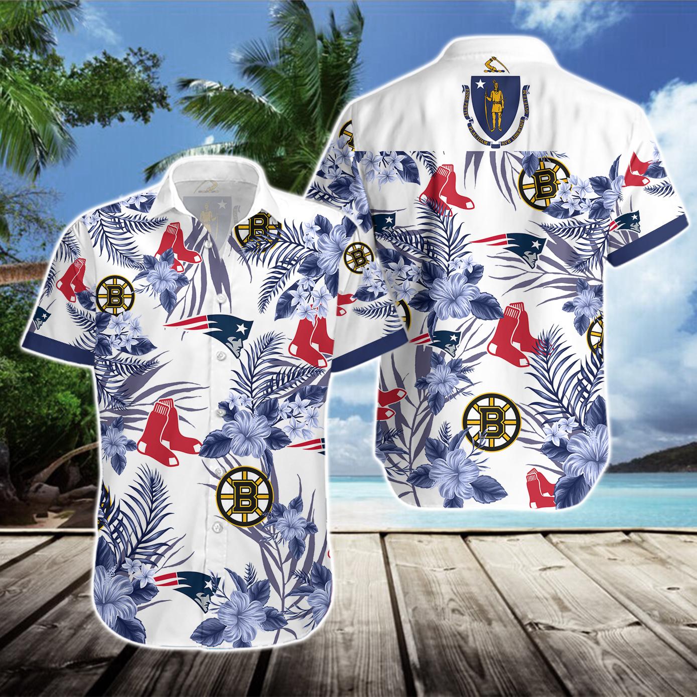 New England Patriots Boston Red Sox Hawaiian Shirt