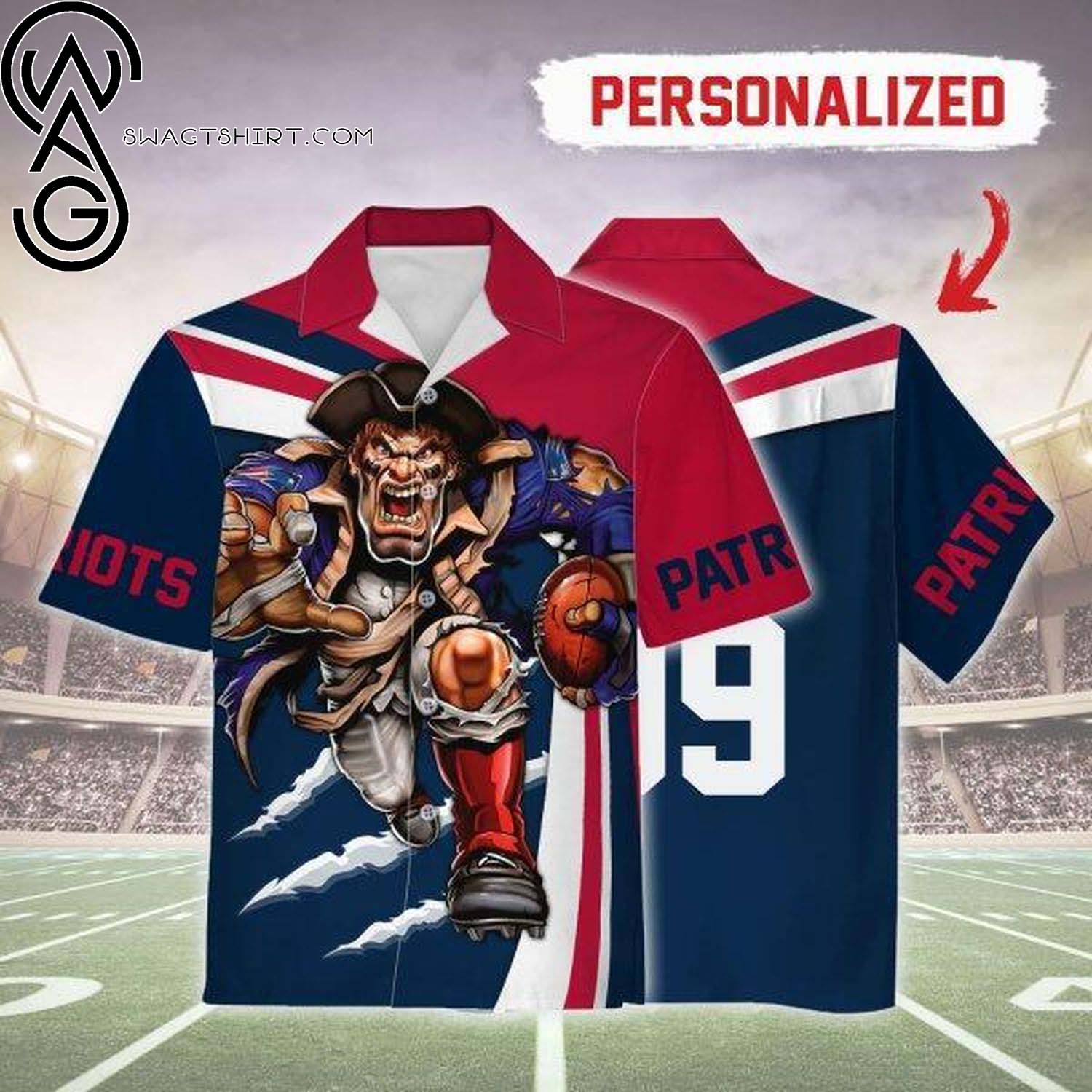 New England Patriots Football Team Summer Aloha Hawaiian Shirt