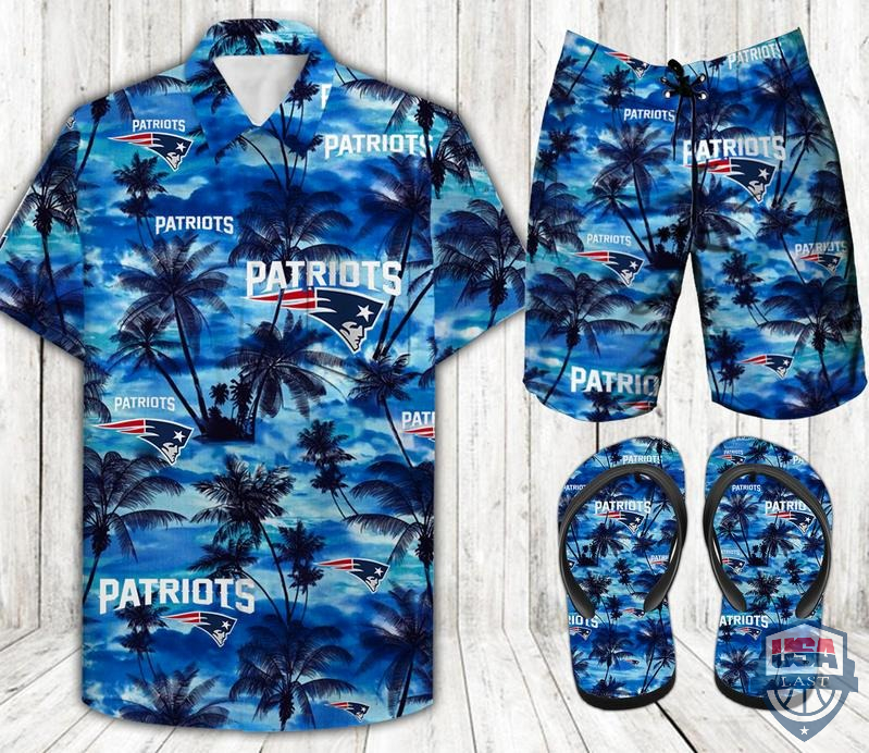 New England Patriots Boeing 767-323ER Hawaiian Shirt