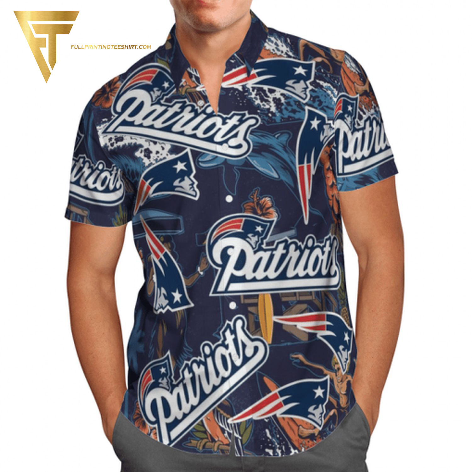 New England Patriots Pineapple And Helmet Summer Aloha Hawaiian Shirt