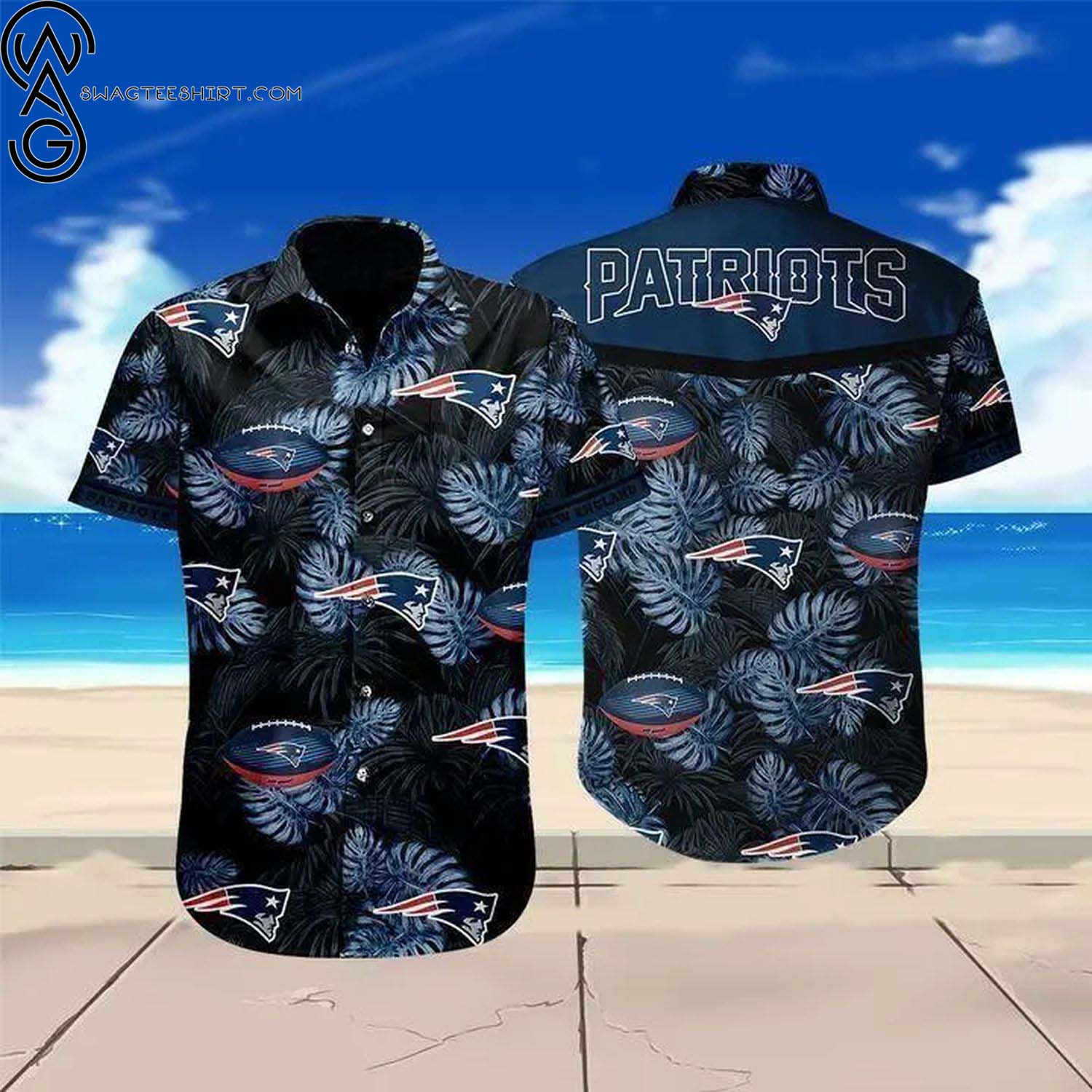 New England Patriots Skull Summer Aloha Hawaiian Shirt