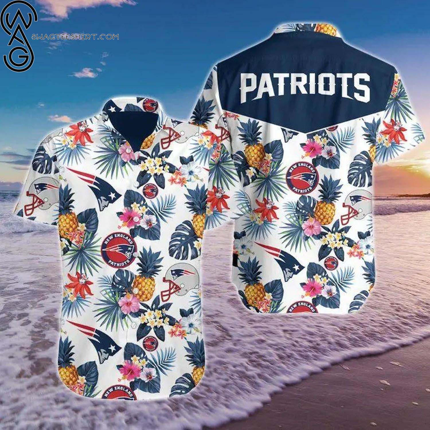 New England Patriots Hibiscus Flowers Summer Aloha Hawaiian Shirt