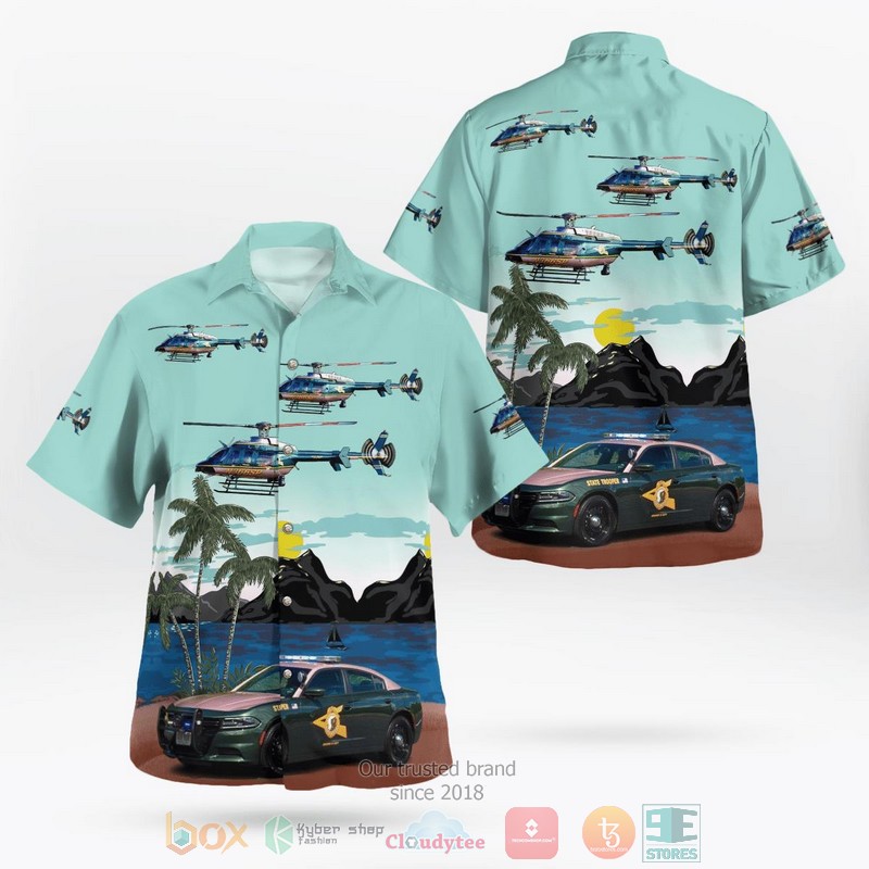 New Hampshire State Police Ford Explorer Hawaiian Shirt